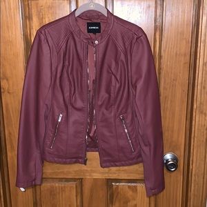 Express leather jacket - dust rose